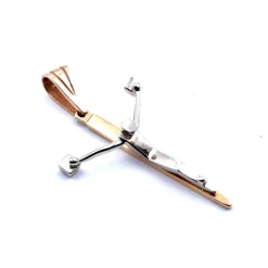 14k Two Tone Cross/Crucifix Pendant