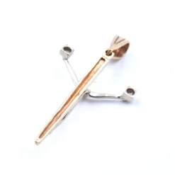 14k Two Tone Cross/Crucifix Pendant