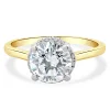 14k Two Tone Round Brilliant Cut Diamond Engagement Ring