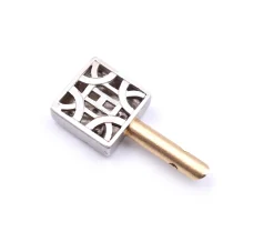 14k White and Yellow Gold Diamond Key Pendant