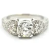 14k White Gold and 0.91ct European Diamond Ring Size 6