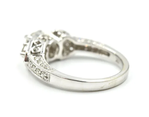 14k White Gold and 0.91ct European Diamond Ring Size 6