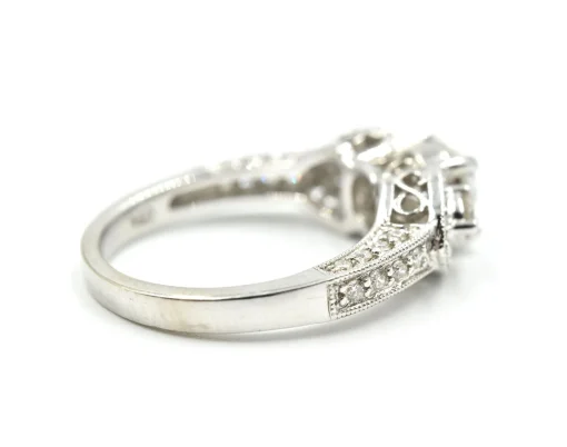 14k White Gold and 0.91ct European Diamond Ring Size 6
