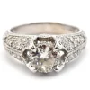 14k White Gold And 1.38ct Round Diamond Ring With 0.75cttw Accents