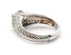 14k White Gold And 1.38ct Round Diamond Ring With 0.75cttw Accents