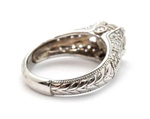 14k White Gold And 1.38ct Round Diamond Ring With 0.75cttw Accents