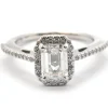 14k White Gold And GIA 1.07ct Emerald-Cut Diamond Ring With Accents