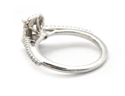 14k White Gold And GIA 1.07ct Emerald-Cut Diamond Ring With Accents