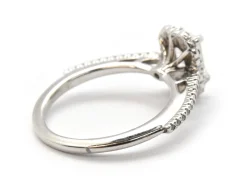 14k White Gold And GIA 1.07ct Emerald-Cut Diamond Ring With Accents