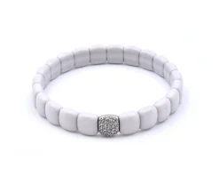 18k White Gold Ceramic and Diamond Bracelet