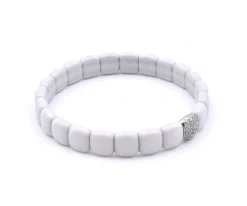 18k White Gold Ceramic and Diamond Bracelet