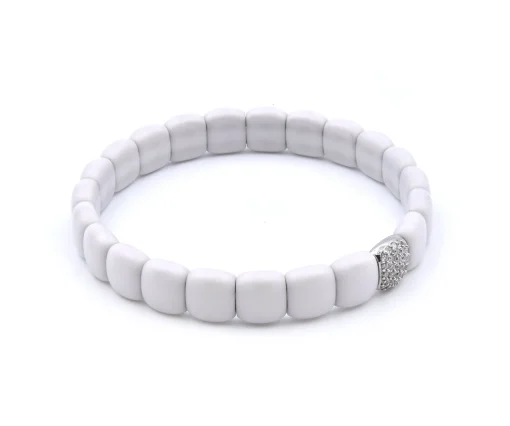 18k White Gold Ceramic and Diamond Bracelet