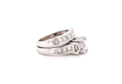 14k White Gold 0.75ct Diamond Wedding Set