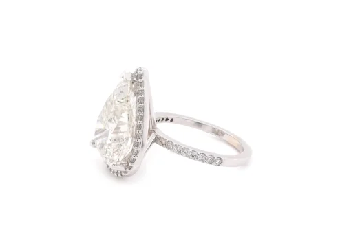 14k White Gold 10.09ct Pear Diamond Engagement Ring