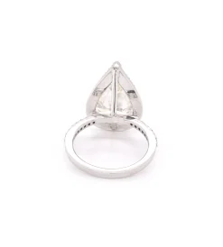 14k White Gold 10.09ct Pear Diamond Engagement Ring