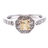 14k White Gold 0.30ct Yellow Princess Cut Diamond Engagement Ring