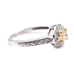 14k White Gold 0.30ct Yellow Princess Cut Diamond Engagement Ring
