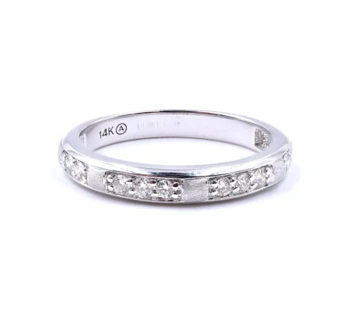 14k White Gold .24cttw Diamond Band