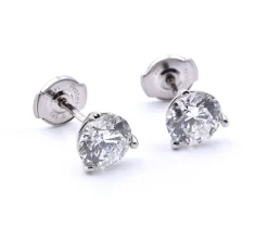 14k White Gold 2.08cttw Diamond Stud Earrings