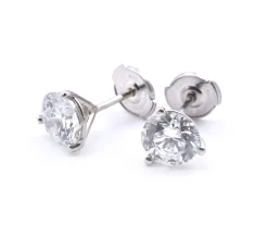 14k White Gold 2.08cttw Diamond Stud Earrings