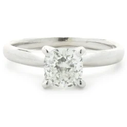 14k White Gold Cushion Cut Diamond Engagement Ring