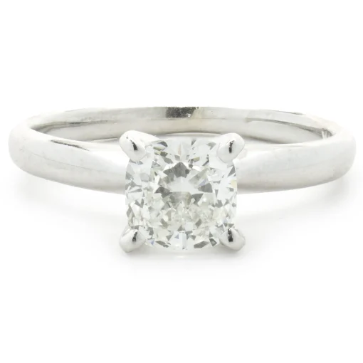 14k White Gold Cushion Cut Diamond Engagement Ring