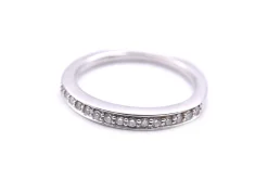 18k White Gold Diamond Band with Euro Shank
