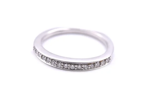 18k White Gold Diamond Band with Euro Shank