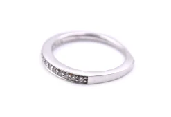 18k White Gold Diamond Band with Euro Shank