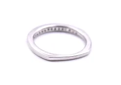 18k White Gold Diamond Band with Euro Shank