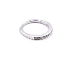 18k White Gold Diamond Band with Euro Shank