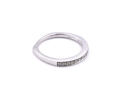 18k White Gold Diamond Band with Euro Shank