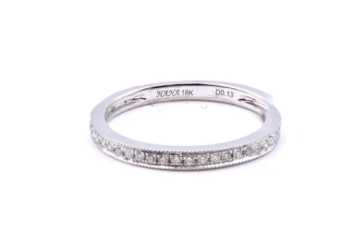18k White Gold Diamond Bead Set Band