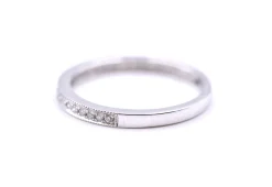 18k White Gold Diamond Bead Set Band