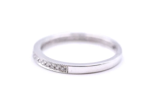 18k White Gold Diamond Bead Set Band