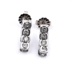 14k White Gold Diamond Dangle Earrings