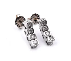 14k White Gold Diamond Dangle Earrings