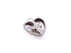 14k White Gold Diamond Heart Pendant