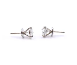 14k White Gold Diamond Stud Earrings