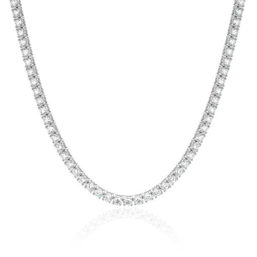 14k White Gold Diamond Tennis Necklace