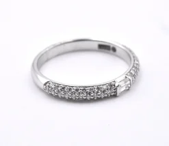 14k White Gold Diamond Wedding Band