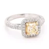 18k White Gold Fancy Yellow Diamond Engagement Ring