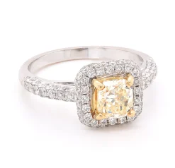 18k White Gold Fancy Yellow Diamond Engagement Ring