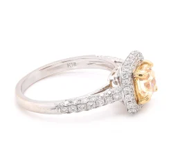 18k White Gold Fancy Yellow Diamond Engagement Ring