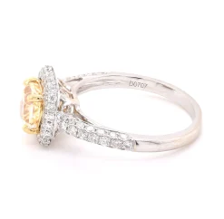 18k White Gold Fancy Yellow Diamond Engagement Ring
