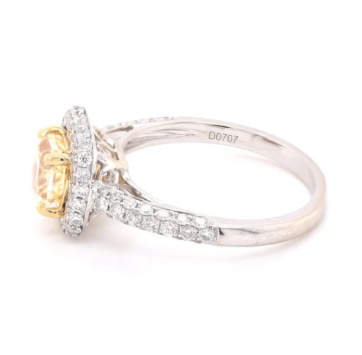 18k White Gold Fancy Yellow Diamond Engagement Ring