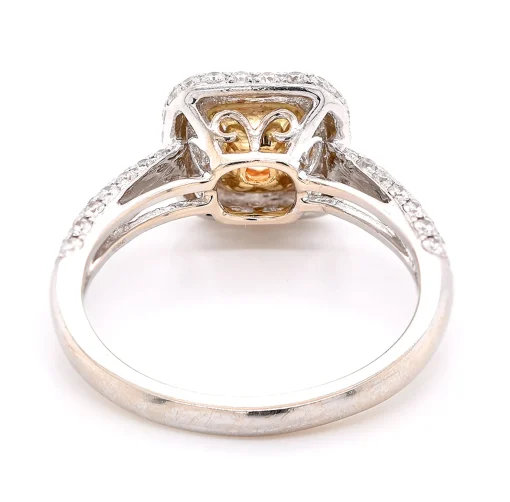 18k White Gold Fancy Yellow Diamond Engagement Ring
