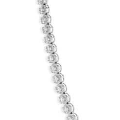14k White Gold Illusion Diamond Graduated Tennis Necklace