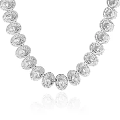 14k White Gold Illusion Diamond Graduated Tennis Necklace