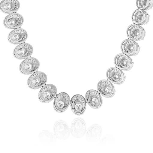 14k White Gold Illusion Diamond Graduated Tennis Necklace